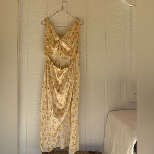 Abercrombie & Fitch Floral Yellow Dress Large